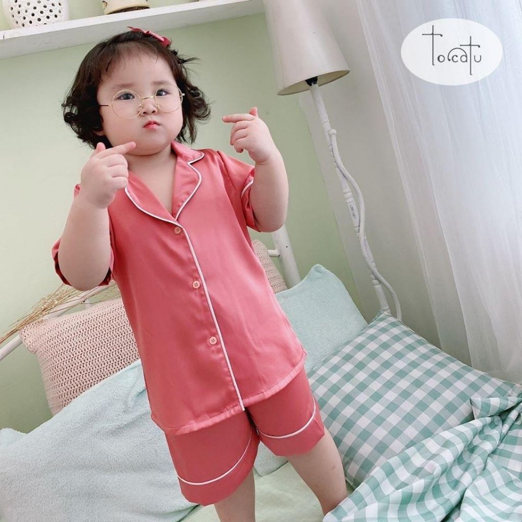 [HÀNG LOẠI 1]PIJAMA Lụa Cộc Tay Cực Kì Mềm Mại Cho Bé Từ 6 Tháng Đến 10 Tuổi