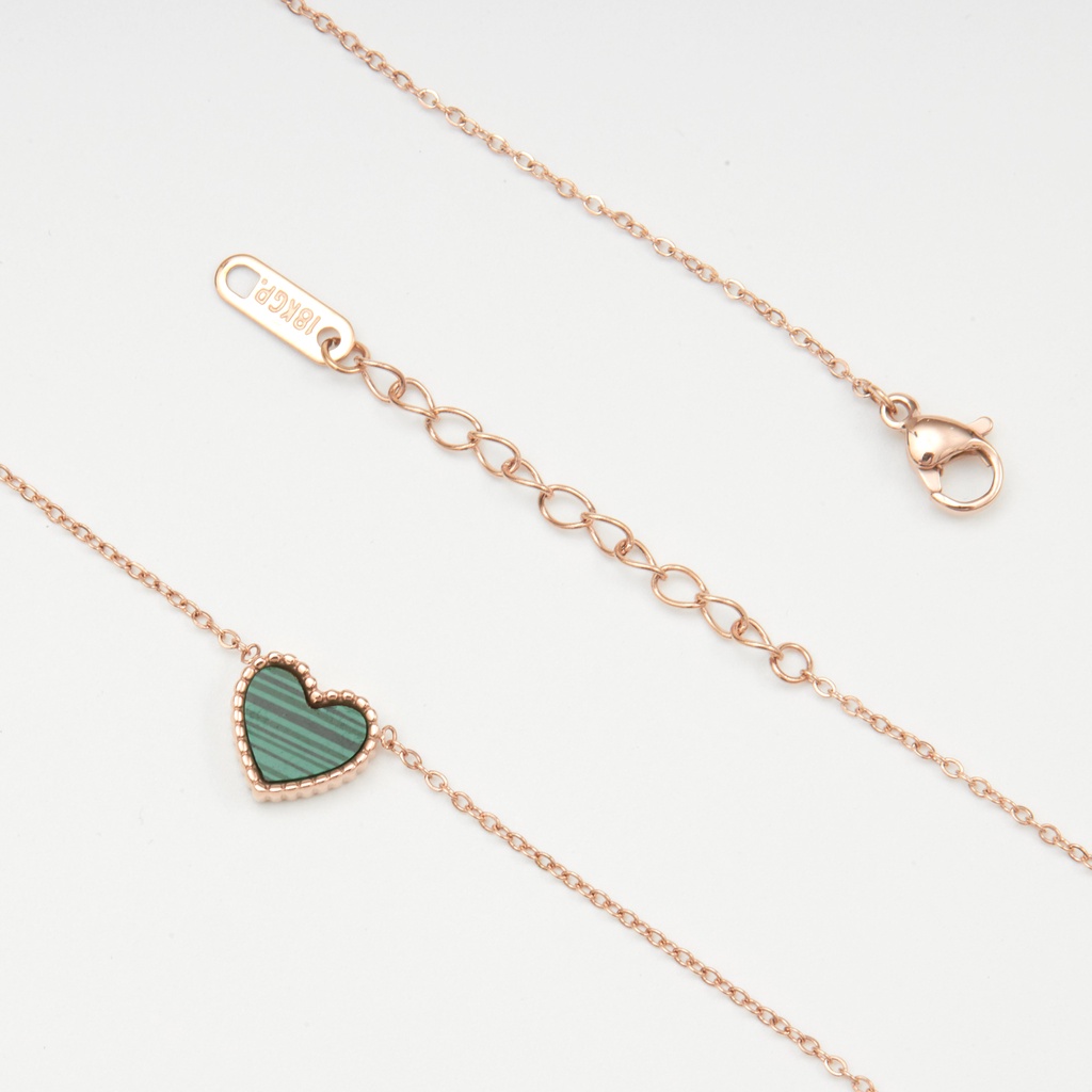 Dây chuyền nữ CDE Double Sided Heart Necklace Green CDE6012