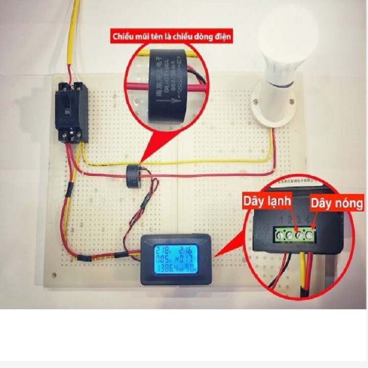 đồng hồ đo điện 6 thông số 100A công tơ điện tử thiết bị đo công suất