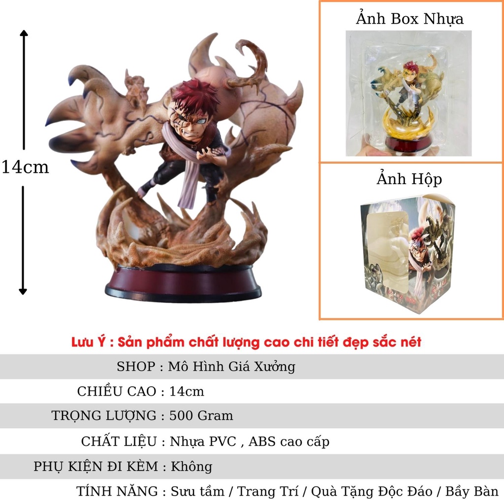 Mô hình Naruto Gaara trạng thái chiến đấu cao 14cm hàng cao cấp độ tinh xảo cực cao figure mô hình anime