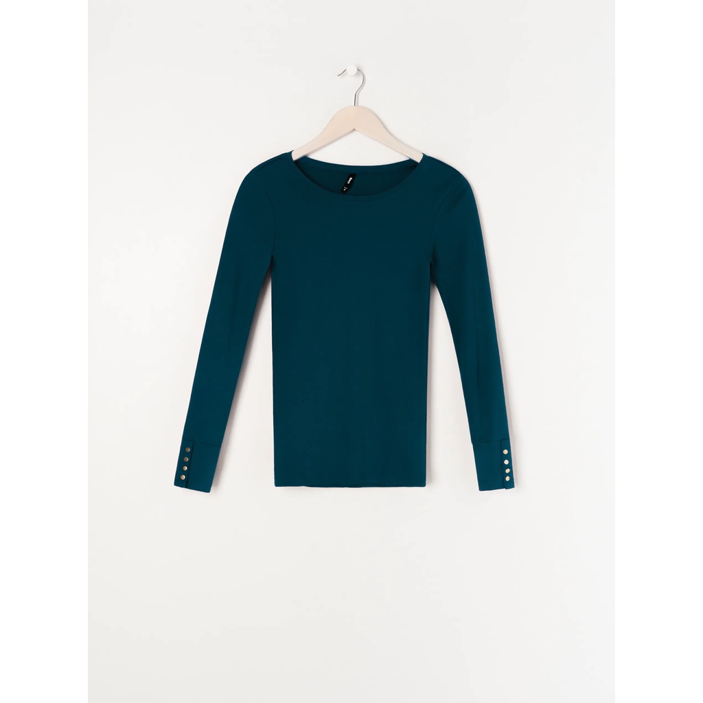 SINSAY Đức - Áo body tay dài cổ thuyền auth new tag cao cấp có sẵn màu xanh ngọc dark turquoise size XXS mã2107F-69X