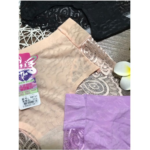 Quần lót đúc su phối ren cao cấp 9871, quần lót su hoa cực đẹp phối ren độc đáo