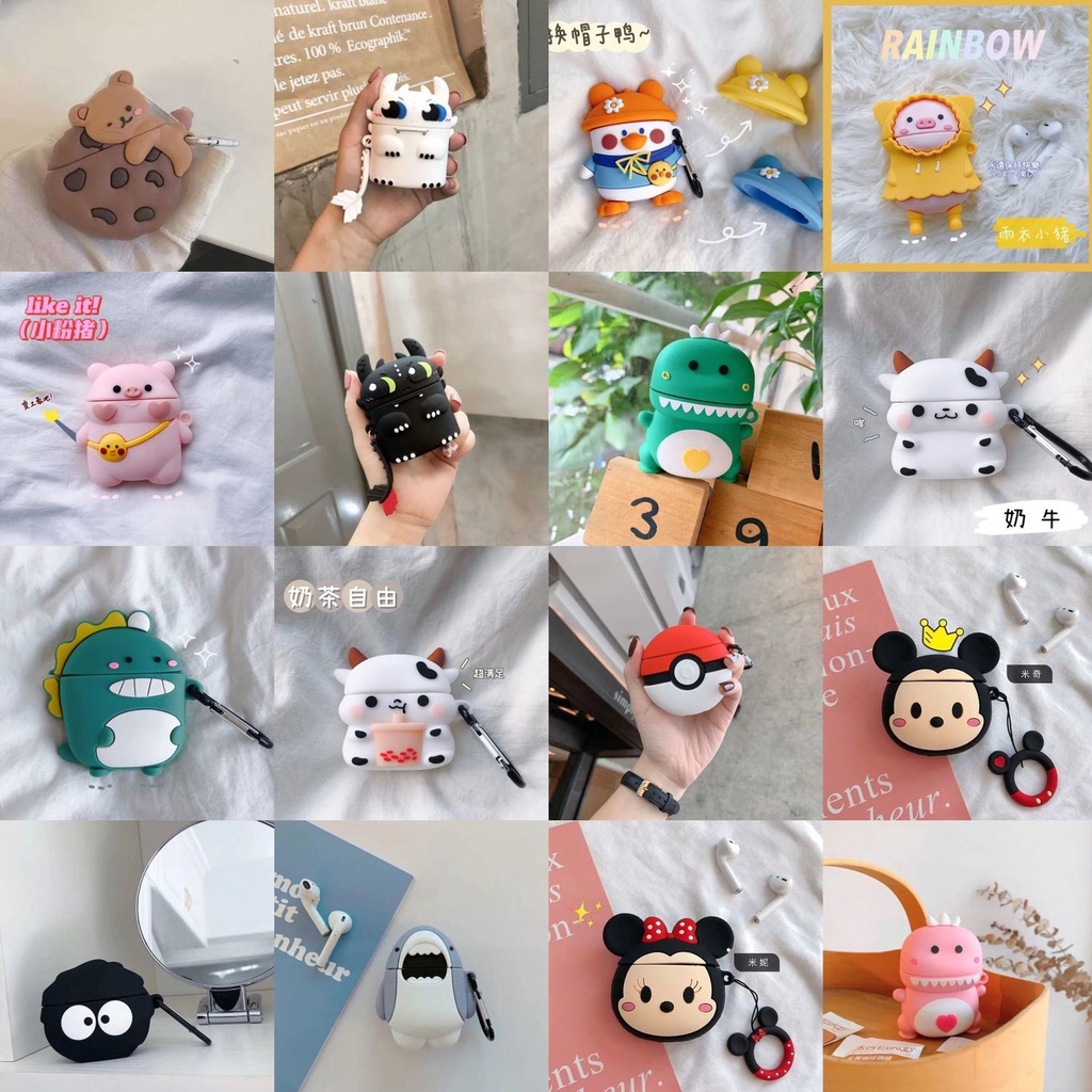 Vỏ Bảo Vệ Hộp Sạc Tai Nghe Lenovo LP40 Pro Mềm Hình Gấu Bánh Quy Và Vịt Đội Dễ Thương