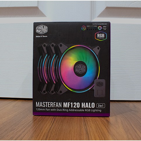 Bộ 3 quạt Fan Case Cooler Master MF120 HALO 3 IN 1 ARGB kèm Controller - Bảo Hành Chính Hãng 12 Tháng, Led Rainbow