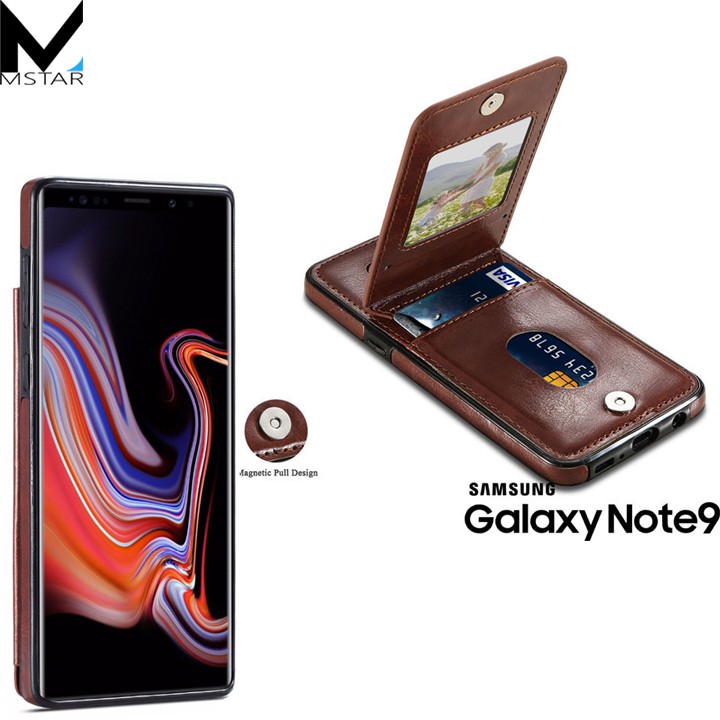 Bao da galaxy S8+, S9+, S9, Note 9 kiêm ví đựng tiền, thẻ, card rất tiện lợi