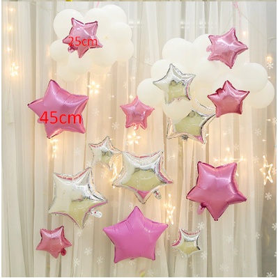 Bong bóng nhôm hình ngôi sao đủ các kích thước nhỏ - to