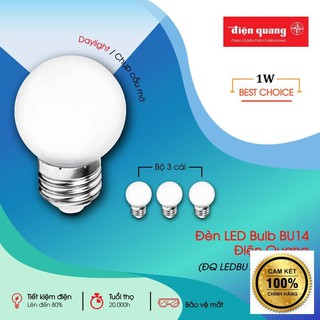 Đèn LED Bulb Điện Quang ĐQ LEDBU14G45 01765 (1W daylight, chụp mờ) .