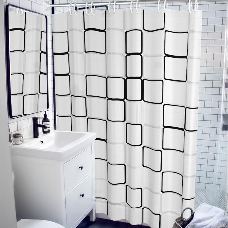 Rèm Cửa Nhà Tắm Peva Chống Thấm Nước Họa Tiết Caro