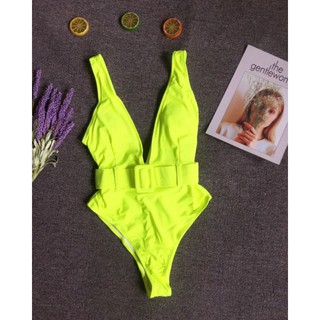 bikini xẻ ngực phối belt dạ quang