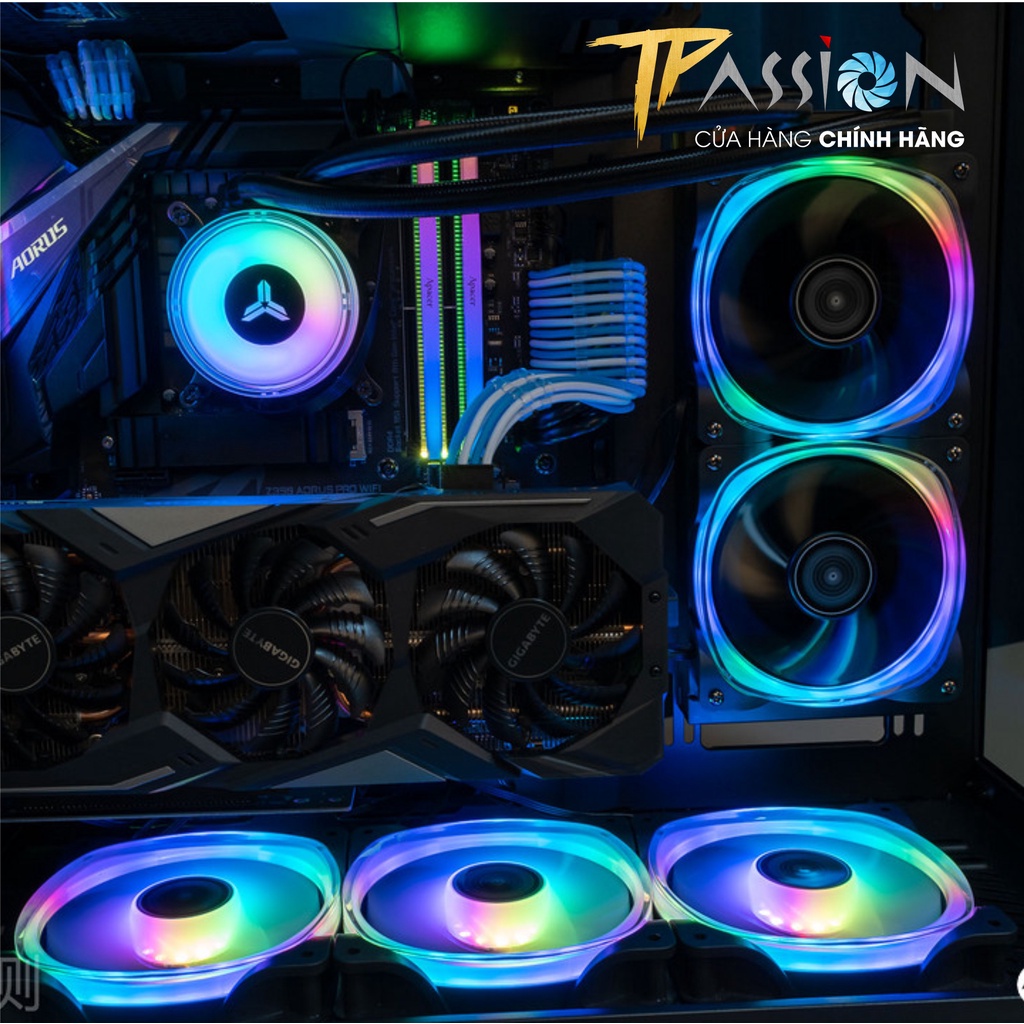 Quạt Fan Case 12cm JONSBO FR-701 HALO ARGB 5V | LED viền | Full LED Reverse - Chính hãng