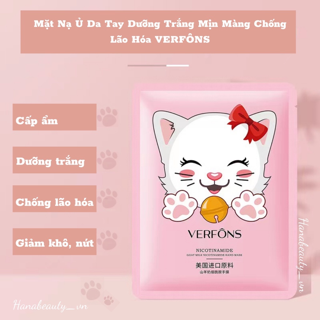 Mặt Nạ Ủ Da Tay Dưỡng Trắng Mịn Màng Chống Lão Hóa Verfôns
