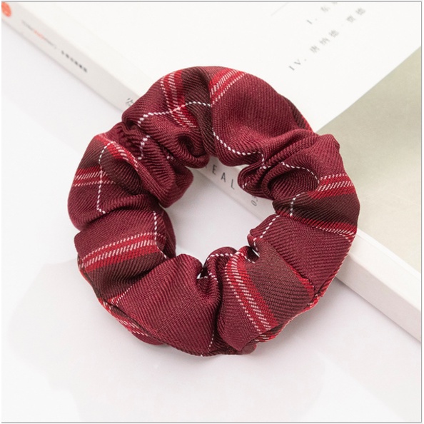 (Ảnh Thật) Dây buộc tóc, cột tóc vải scrunchies caro cao cấp trendy dễ thương