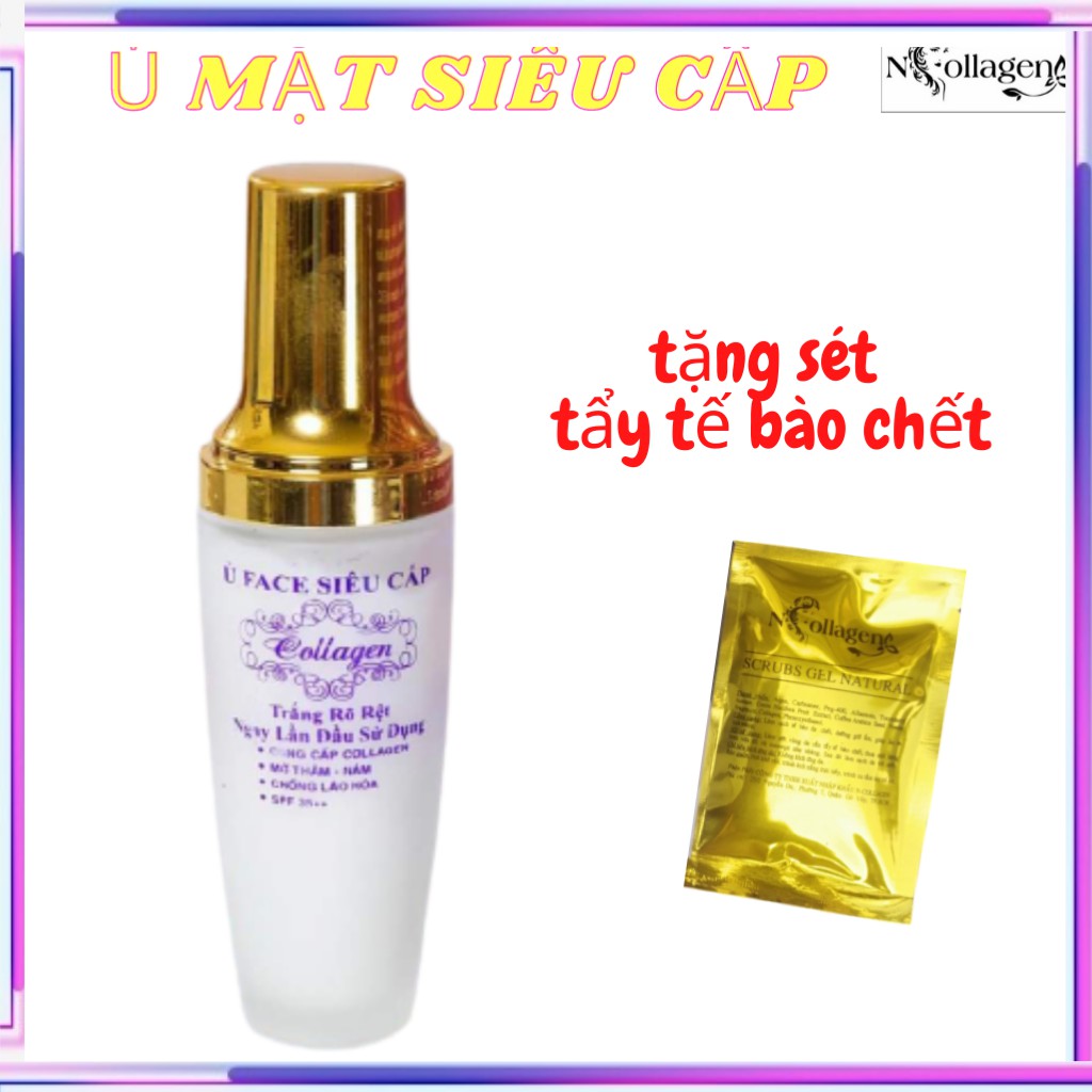 Ủ TRẮNG MẶT CHUYÊN SPA CAO CẤP N.COLLAGEN (Giảm n.ám, t.àn n.hang, thâm, bậc tone da giúp da mau hấp thụ kem).