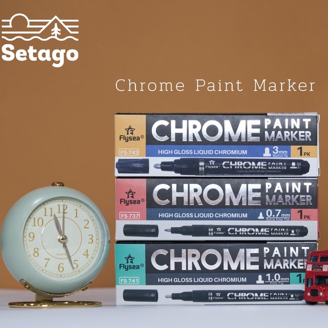 Bút tráng gương Chrome Marker tạo hiệu ứng kim loại, ánh bạc cực kì tinh tế và ấn tượng cho những món đồ chơi