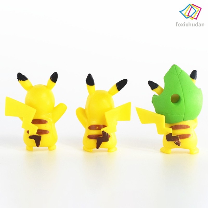 Bộ 6 Mô Hình Pikachu Dễ Thương Trang Trí Tiểu Cảnh