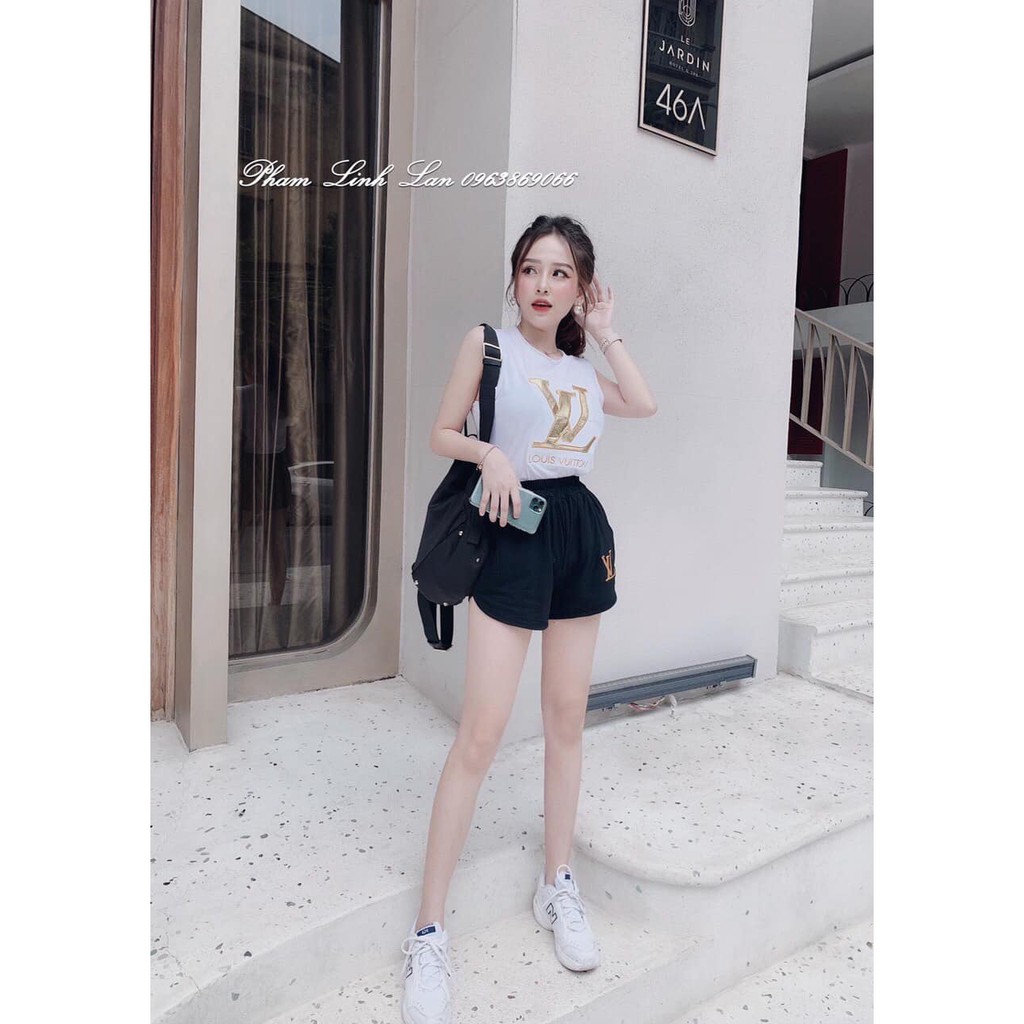 Bộ đùi 3 lỗ THÊU CHỮ VL VÀNG TO (ảnh, video thật)