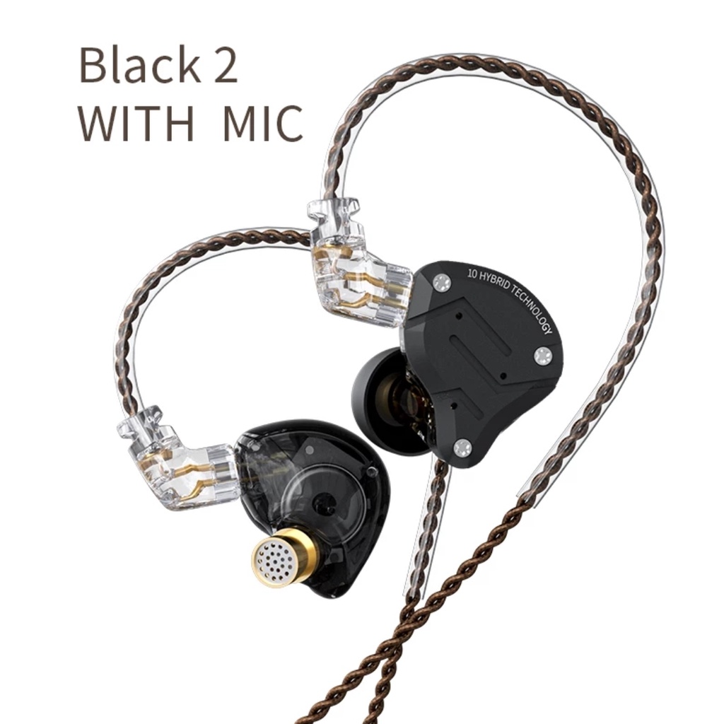 Tai nghe KZ ZS10 PRO màu đen mới - 10 Driver với housing nhỏ gọn, chất âm tuyệt vời có Micro