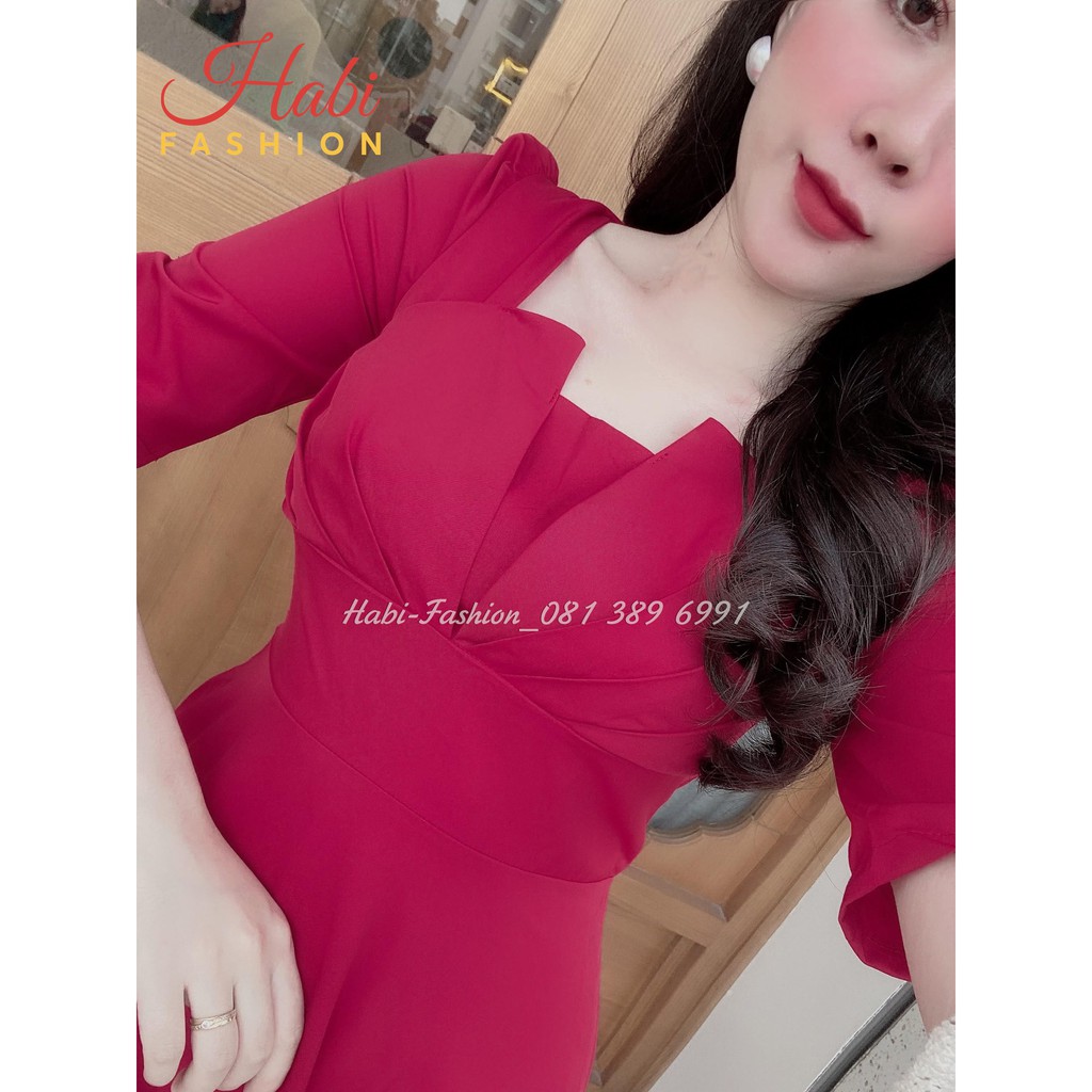 Đầm váy thiết kế ngực nụ sen chảnh lạ, tay nhún xinh xắn, đầm xòe dự tiệc cao cấp giá rẻ hấp dẫn