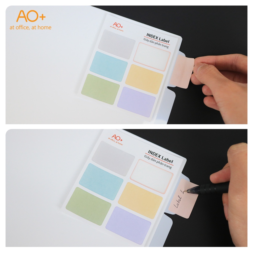 Bìa Phân Trang AO+ Nhựa PP/ A4  Kèm Giấy Dán