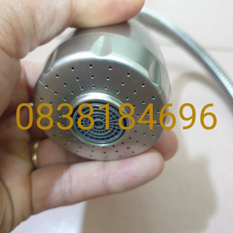 Vòi rửa chén lạnh inox 304 ống lò xo hai chế độ nước,Tặng đầu vòi tăng áp nhựa trong cao cấp CHL03