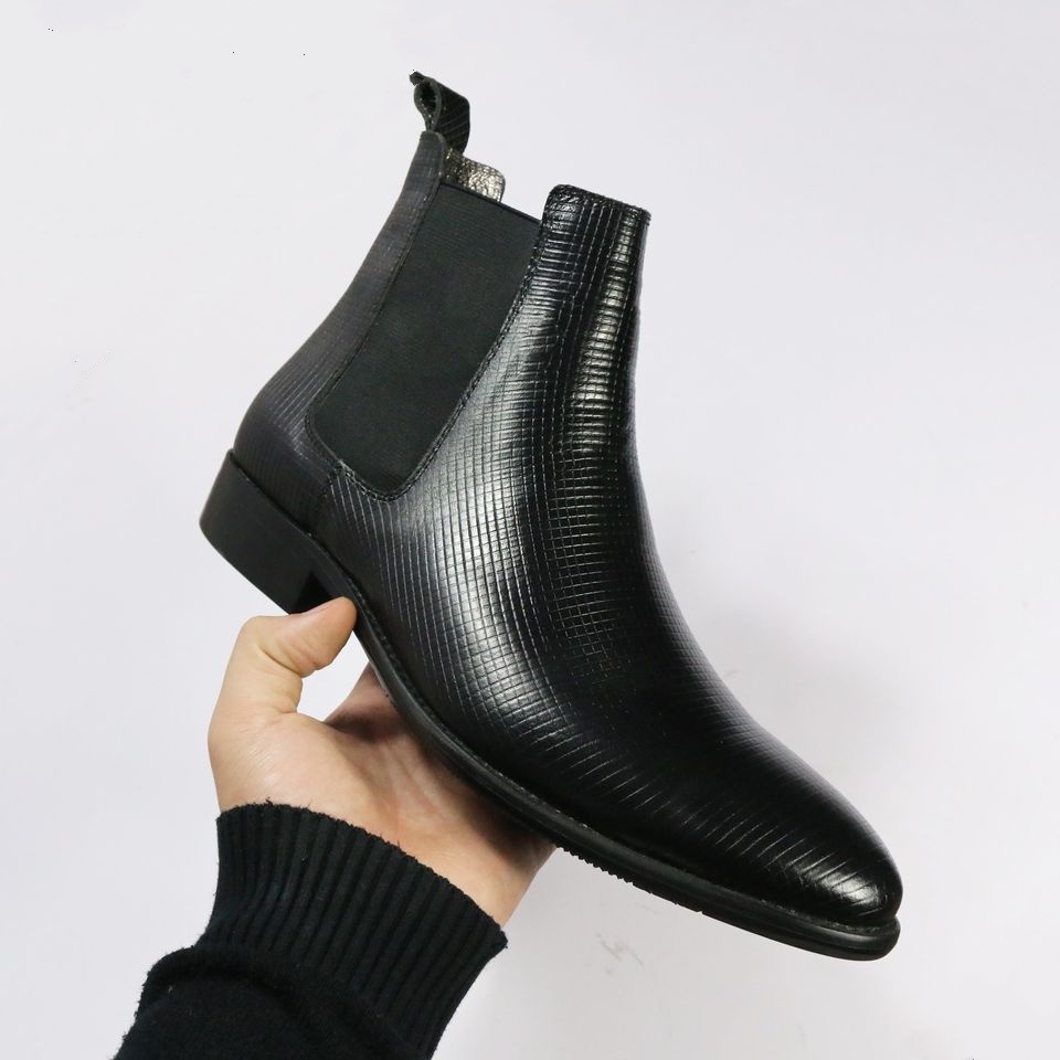 Giày Chelsea boots da bò dập vân cao cấp