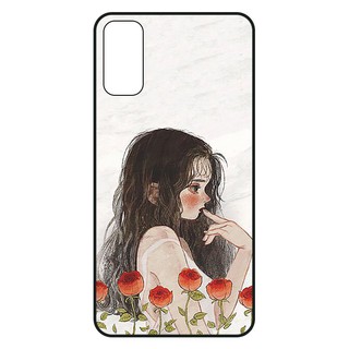 Ốp lưng đủ dòng OPPO A91/A93/F15/F17/F5/F7/Reno 4/.. kính cường lực in hình Cô gái dễ thương-Tặng kèm dây đeo điện thoại