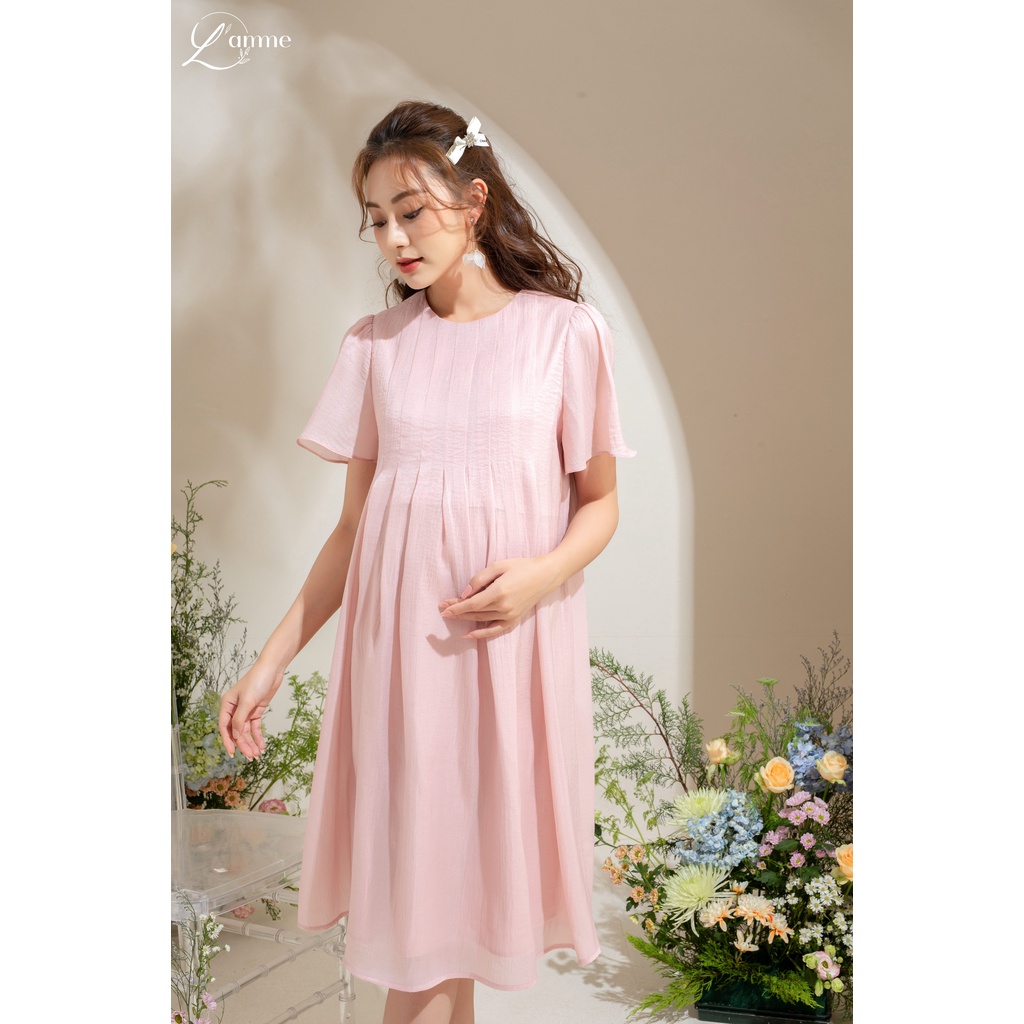 Váy bầu công sở Peach Dress Mẫu đầm suông cho mẹ bầu đi tiệc thiết kế bởi LAMME