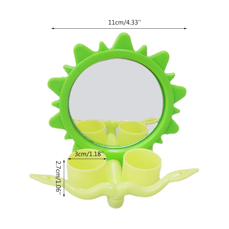 Bát Đựng Thức Ăn / Nước Uống Có Gương Treo Bằng Nhựa Dành Cho Chim Vẹt