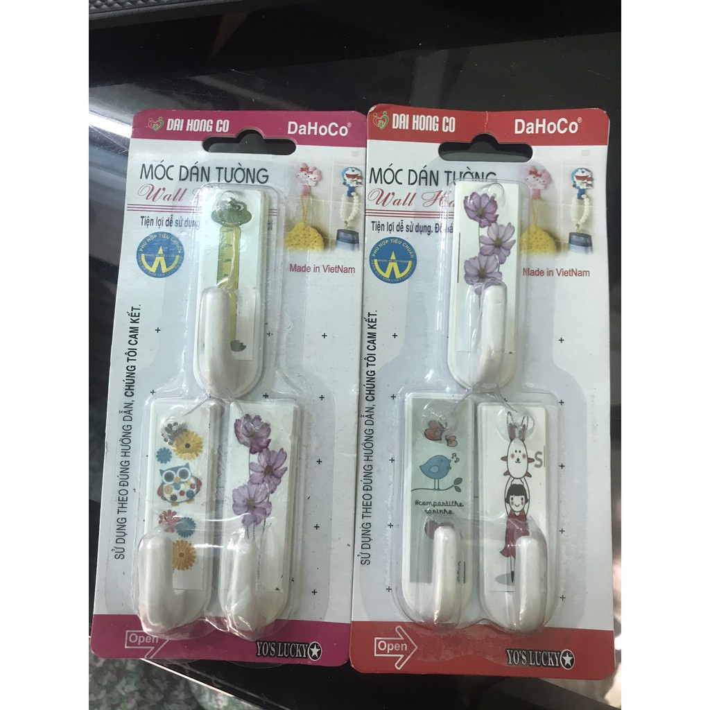 Vỉ 3 cái MÓC DÁN TƯỜNG ĐA NĂNG, CÓ ĐINH ĐÓNG CHỊU LỰC 6KG HÀNG CAO CẤP