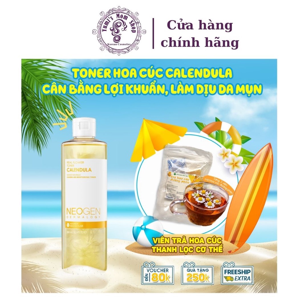 Nước cân bằng Hoa Cúc Lợi Khuẩn, Làm Dịu Da, Siêu Cấp Ẩm Cho Da Mụn Nhạy Cảm Neogen Dermalogy Calendula Toner 300ml