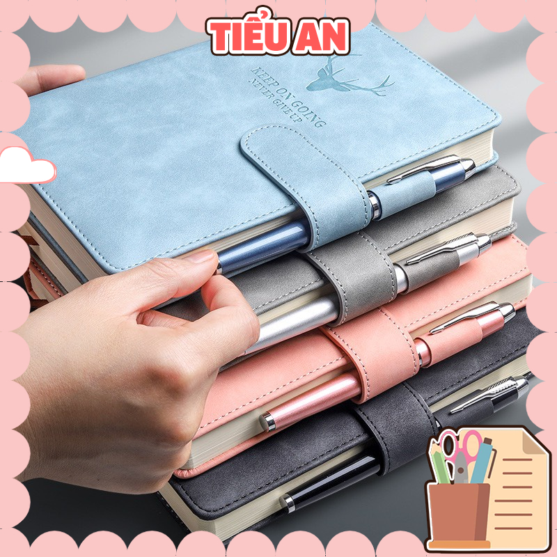 Sổ tay A5 bìa da cao cấp Never Give Up - Không kèm bút