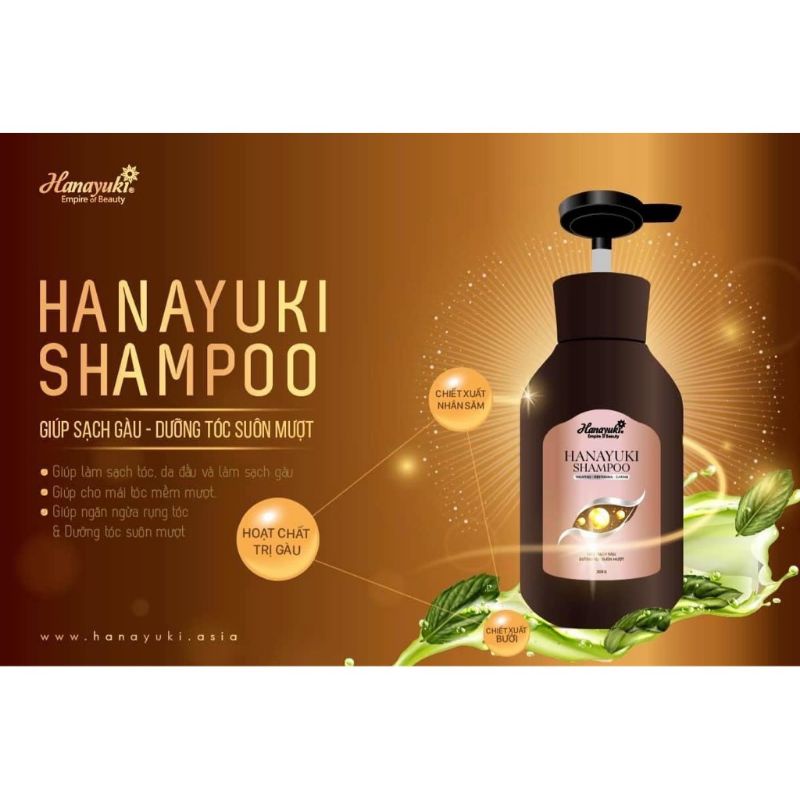 Dầu Gội HANAYUKI SHAMPOO , Làm Mượt Và Nuôi Dưỡng Mái Tóc Mỗi Ngày 300g