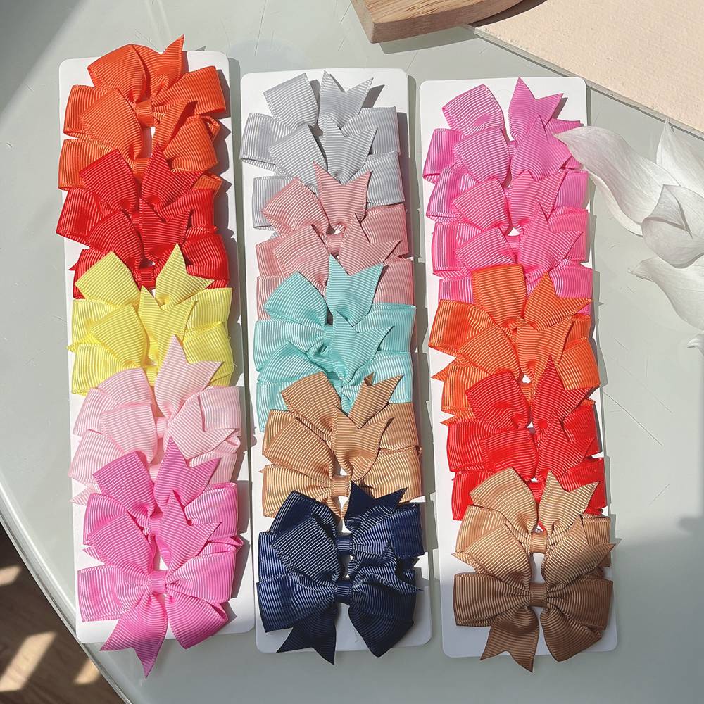 RainBow Bows Set 10 Kẹp Tóc Nơ Xinh Xắn Cho Bé Gái