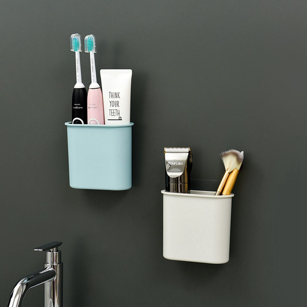 Giá Đỡ Bàn Chải Đánh Răng / Cốc Sắp Xếp Gọn Gàng Gắn Tường Phòng Tắm / Nhà Vệ Sinh Có Giác Hút Nhiều Màu Sắc