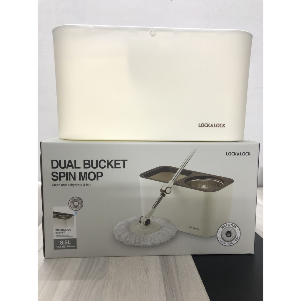 Bộ lau nhà lớn Lock&amp;Lock Dual Bucket Spin Mop ETM478