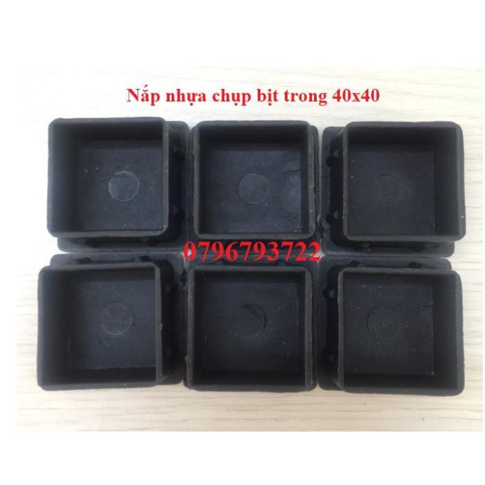 Bộ 10 cái nắp chụp nhựa vuông 40x40_bịt trong chân bàn ghế, nút chân chống xước, bịt trong chân ống sắt, nút nhựa