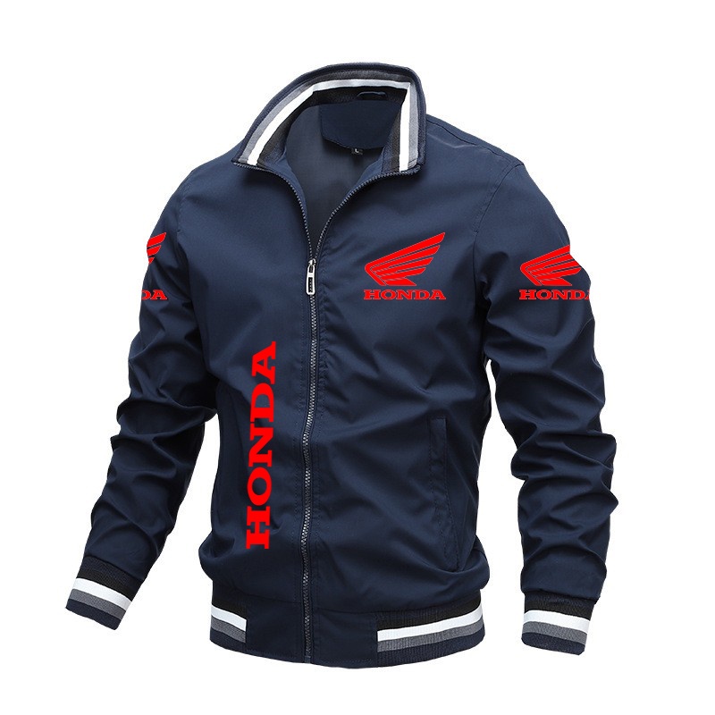 Áo Khoác Bomber Màu Đỏ Logo Xe Máy Honda Chống Thấm Nước Thời Trang Mùa Thu 2022 Cho Nam