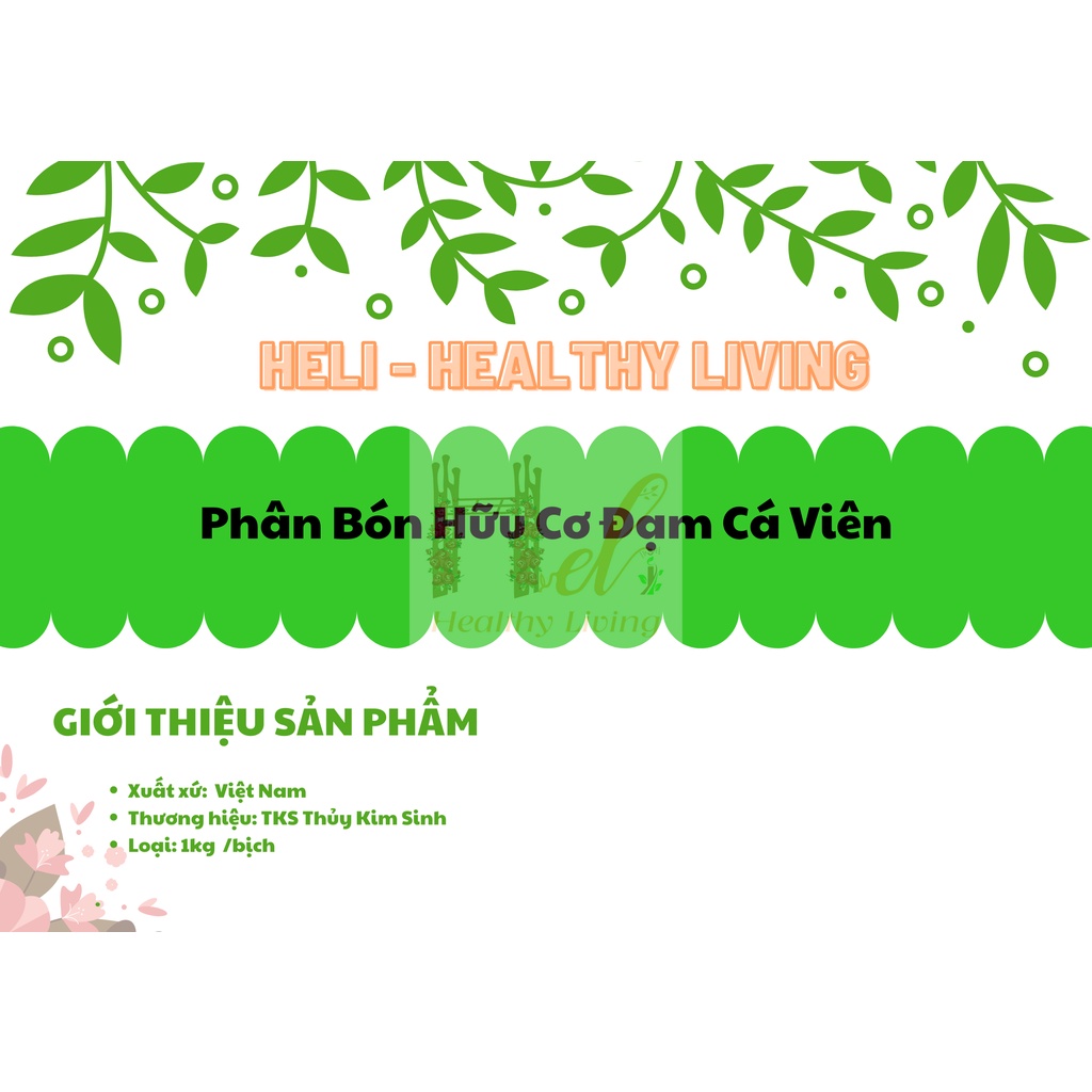 Phân Bón Hữu Cơ Đạm Cá Viên 1Kg - Trồng Hạt Giống Rau Củ Quả, Hoa Hồng, Cây Cảnh Bằng Đất Sạch, Xơ Dừa