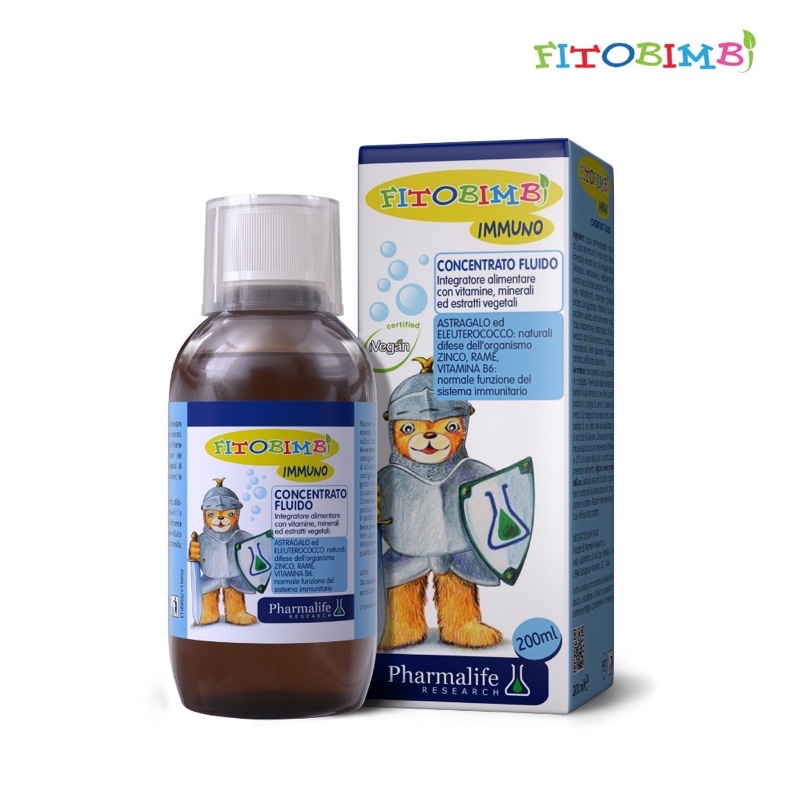 Siro FITOBIMBI IMMUNO Giúp Nâng Cao Sức Đề Kháng, Tăng Cường Hệ Miễn Dịch Cho Bé Chai 200ml