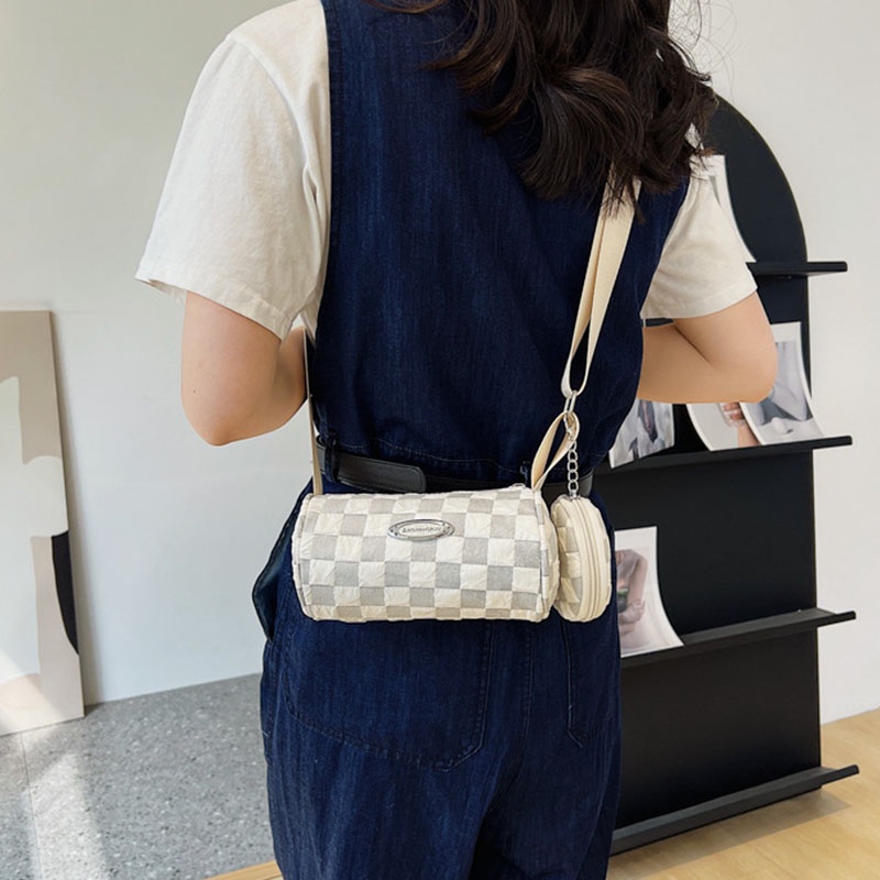 Túi Đeo Vai Họa Tiết Kẻ Sọc Nhiều Màu Sắc Thời Trang Cho Nữ