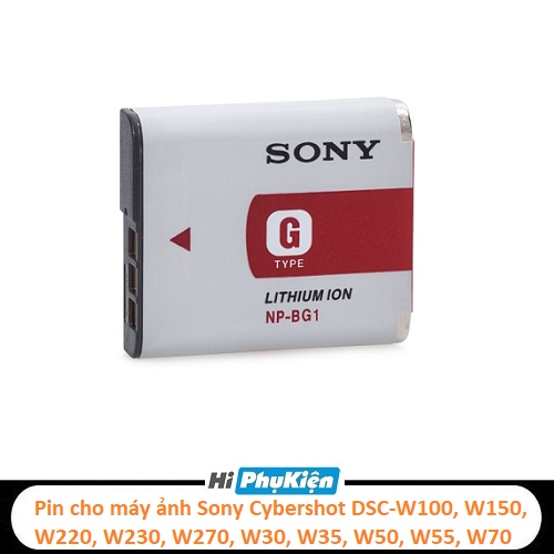 Pin cho máy ảnh Sony Cybershot DSC-W100, W150, W220, W230, W270, DSC-W30, W35, W50, W55, W70, W80, NP-BG1
