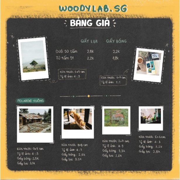 In Ảnh Polaroid Giá từ 2k Theo Yêu Cầu - Chống nước 100% không cần ép Plastic nhựa