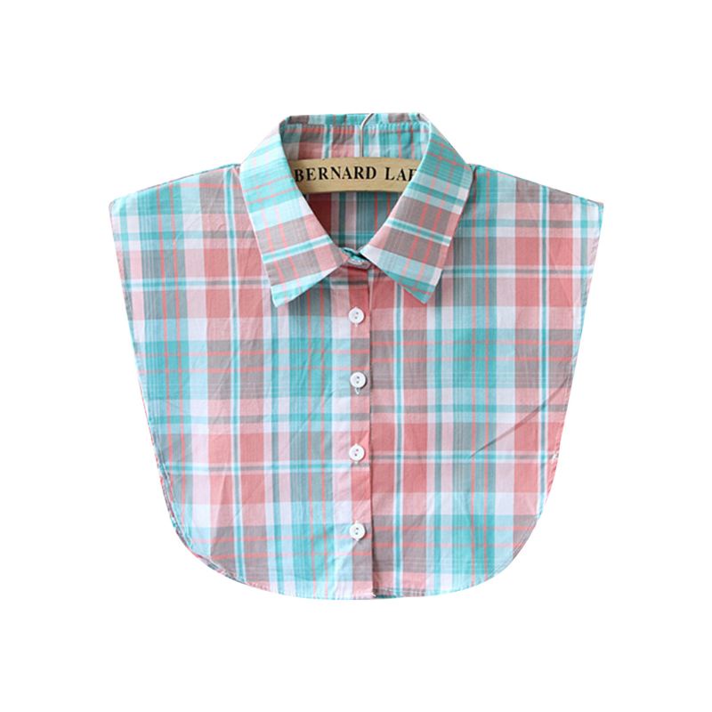 Youyo Mới Về Cổ Áo Sơ Mi Giả Sọc Caro Cổ Điển Có Thể Tháo Rời Thời Trang Adj