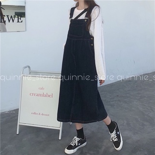 [ORDER] Đầm Yếm Denim Form Rộng Phong Cách Retro Hàn Quốc Cho Nữ