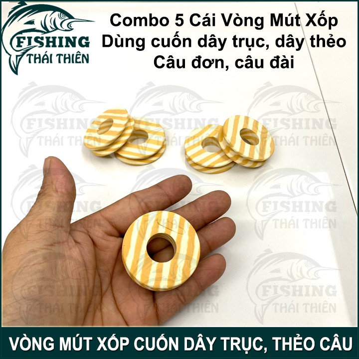 Combo 5 Cái Vòng Mút Xốp Dùng Cuốn Dây Trục Câu Đài Thẻo Câu Cá