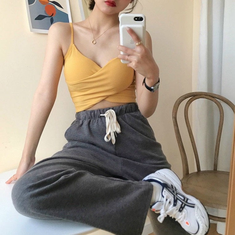 Áo Bra cotton may chéo 223 có đệm ngực chất đẹp thoáng mồ hôi - Áo 2 dây Thể Thao dáng chéo Đủ Màu, Áo Croptop Tập Gym