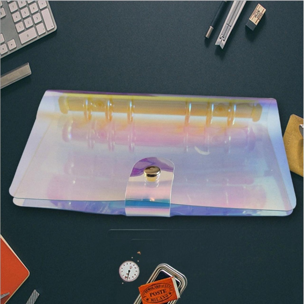 Bìa Sổ Còng A5 A6 A7 Binder  Bìa Nhựa Dẻo Hologram nhiều màu sắc làm sổ Planner Bullet Journal SC3