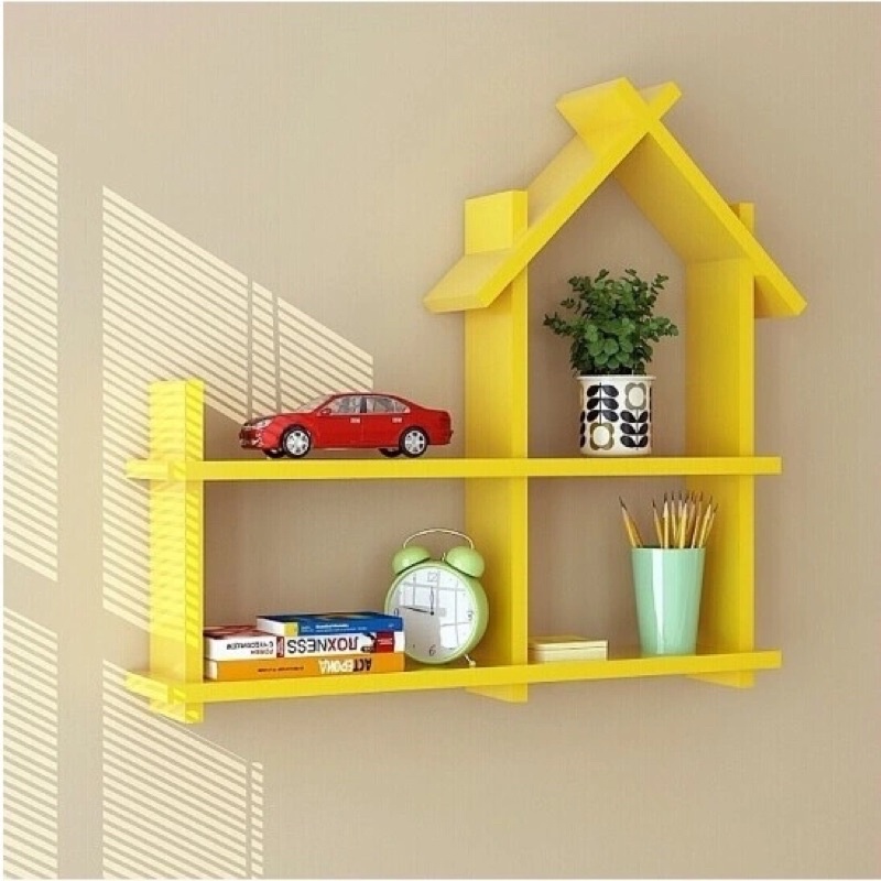 Kệ gỗ treo tường ngôi nhà. cao 70cm rộng 60cm sâu 12cm. Tặng đinh nở đóng