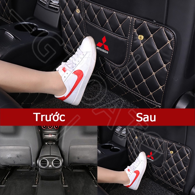 GTIOATO Tấm Bảo Vệ Lưng Ghế Oto Da Bảo Vệ Lưng Ghế Tấm Ốp Lưng Ghế Ô Tô Bảo Vệ Chống Thấm Nước TúI Treo Đồ Sau Ghế Ô Tô Trang Trí NộI ThấT Ô Tô Cho Mitsubishi L300 L200 Xpander Cross Outlander Attrage Xpander Lancer Space Star Mirage Mirage
