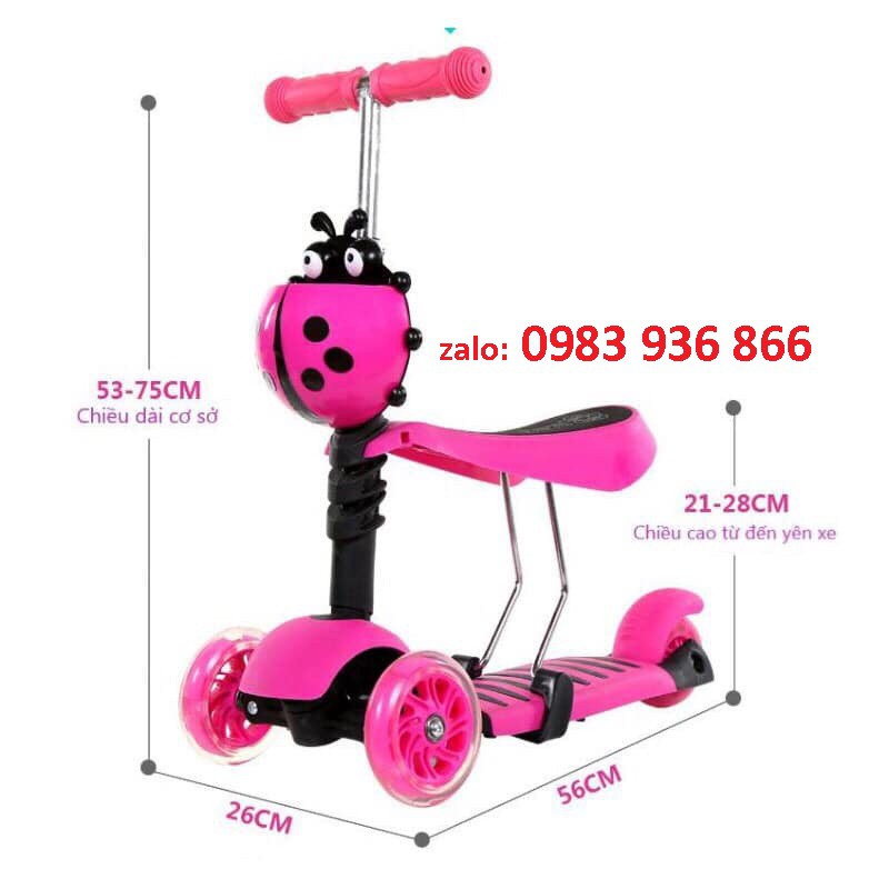 Xe Scooter cao cấp bánh phát sáng 3 trong 1 mẫu mới